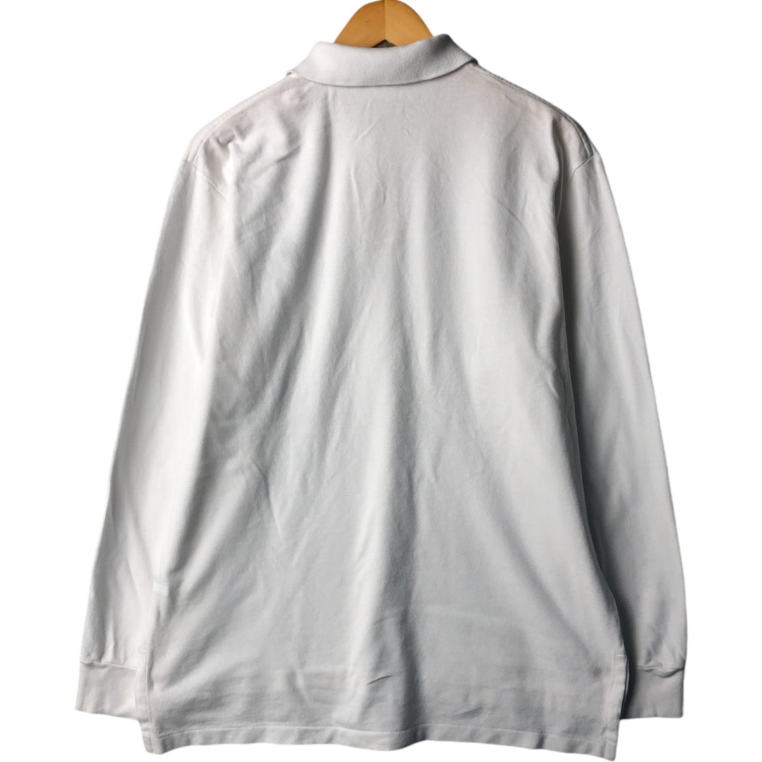 Ralph Lauren POLO RALPH LAUREN long-sleeved polo shirt, men's size L cotton white type Vintage Second Hand