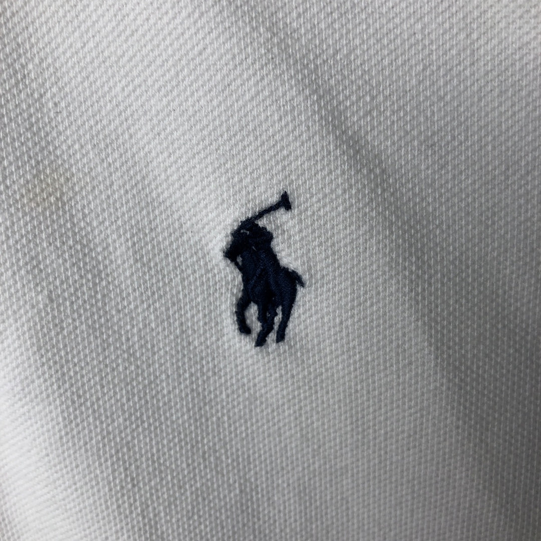 Ralph Lauren POLO RALPH LAUREN long-sleeved polo shirt, men's size L cotton white type Vintage Second Hand