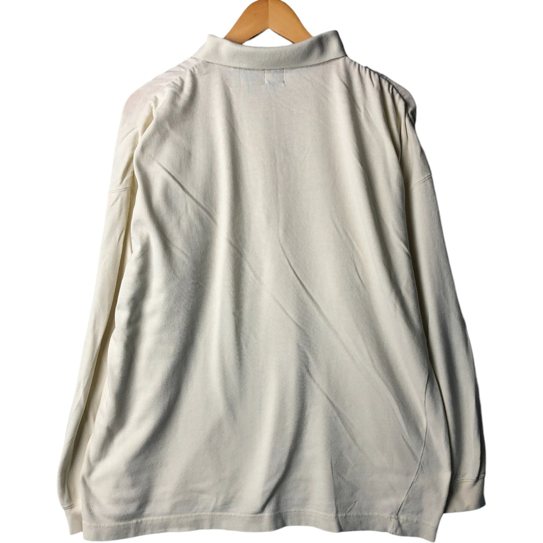 90'S GAP Vintage Long Sleeve Polo Shirt, Men's Size Medium cotton white type Vintage Second Hand