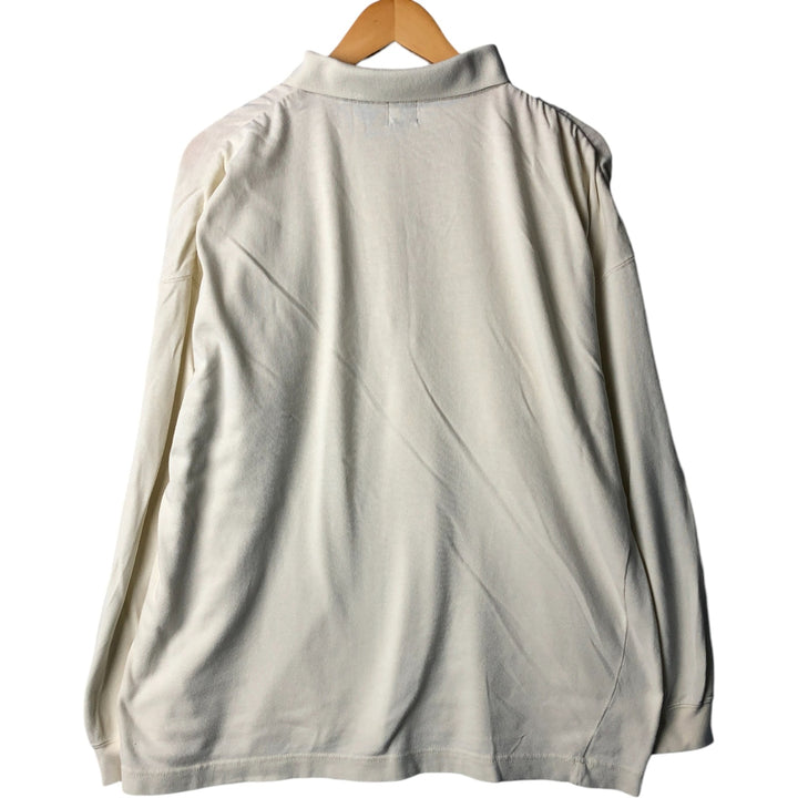 90'S GAP Vintage Long Sleeve Polo Shirt, Men's Size Medium cotton white type Vintage Second Hand