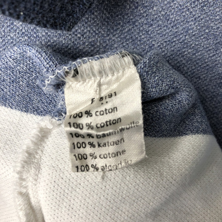 Lacoste long-sleeved striped polo shirt, men's size L cotton white type Vintage Second Hand