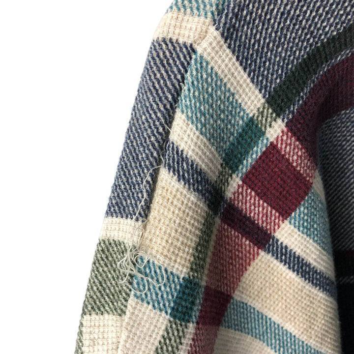 Ralph Lauren CHAPS long-sleeved checked polo shirt, men's size L cotton Beige type Vintage Second Hand