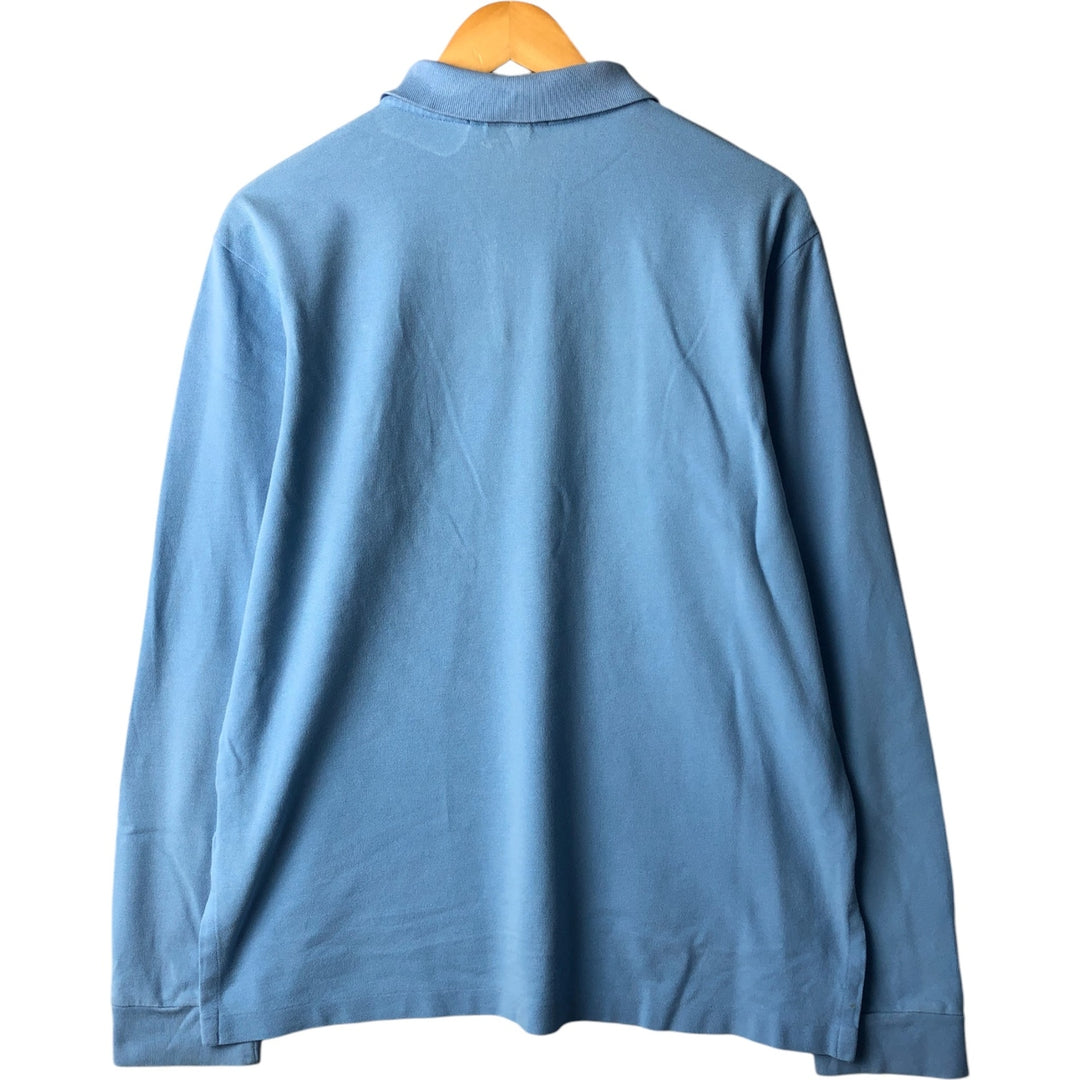 Ralph Lauren POLO by Ralph Lauren CUSTOM FIT long sleeve polo shirt, men's size L cotton Blue type light blue Vintage Second Hand