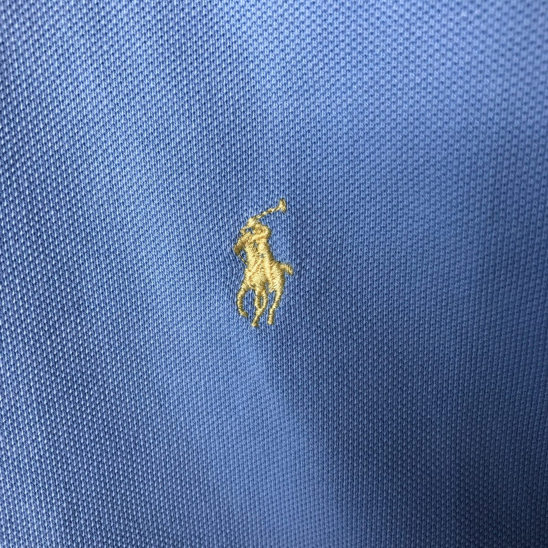 Ralph Lauren POLO by Ralph Lauren CUSTOM FIT long sleeve polo shirt, men's size L cotton Blue type light blue Vintage Second Hand