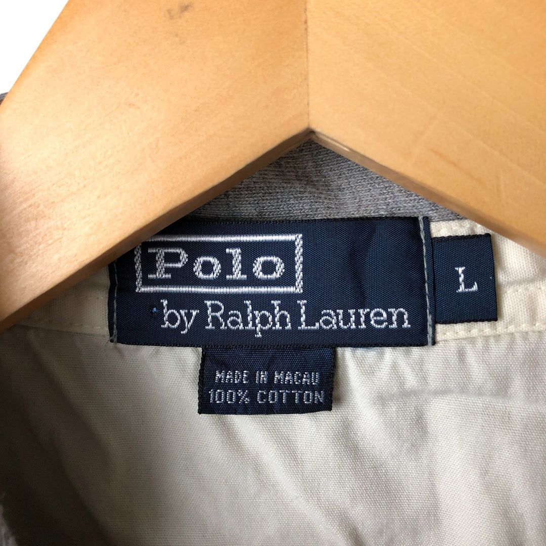Ralph Lauren POLO by Ralph Lauren long sleeve polo shirt, men's size L cotton gray type Vintage Second Hand