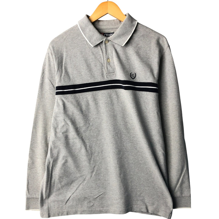 Ralph Lauren CHAPS long-sleeved polo shirt, men's size M cotton gray type Vintage Second Hand