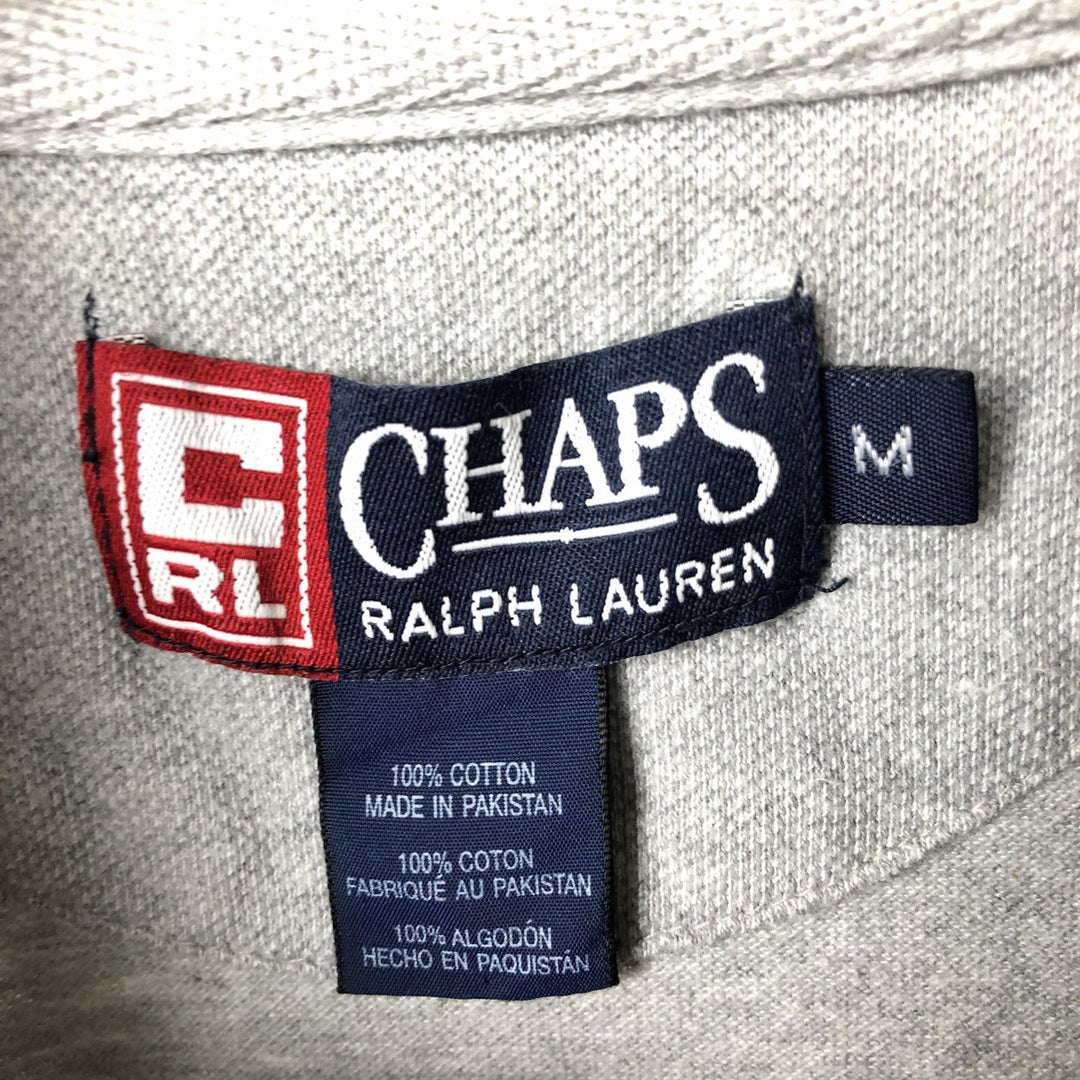Ralph Lauren CHAPS long-sleeved polo shirt, men's size M cotton gray type Vintage Second Hand