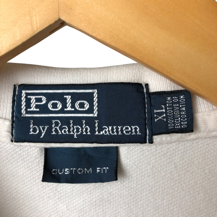 Ralph Lauren POLO by Ralph Lauren long sleeve polo shirt, men's XL size cotton white type Vintage Second Hand
