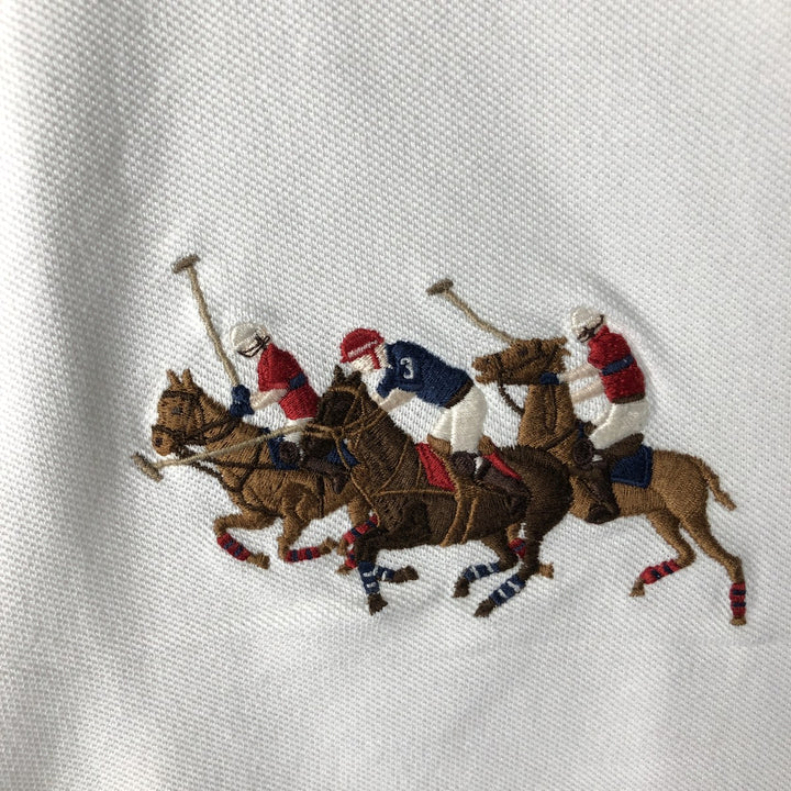 Ralph Lauren POLO by Ralph Lauren long sleeve polo shirt, men's XL size cotton white type Vintage Second Hand