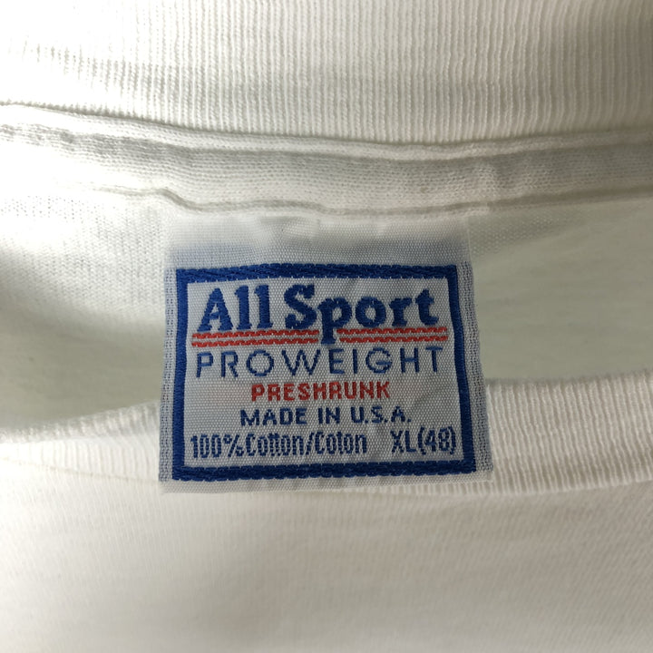 90'S All Sport PROWEIGHT Printed T-Shirt, Made in USA, Men's XL, Vintage cotton white type Vintage Second Hand