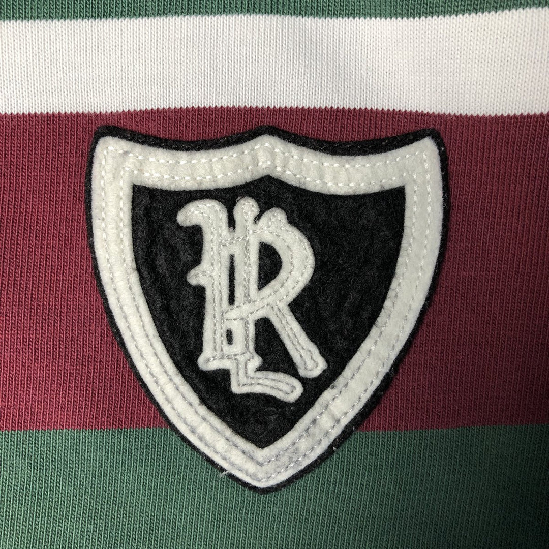 Ralph Lauren POLO by Ralph Lauren multi-border long-sleeved rugby shirt, men's size XXL cotton Green type dark green Vintage Second Hand