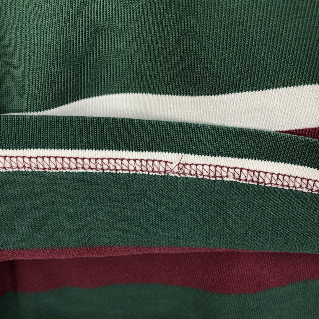 Ralph Lauren POLO by Ralph Lauren multi-border long-sleeved rugby shirt, men's size XXL cotton Green type dark green Vintage Second Hand