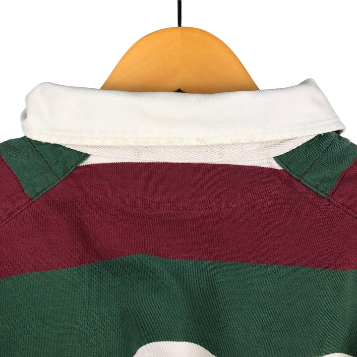Ralph Lauren POLO by Ralph Lauren multi-border long-sleeved rugby shirt, men's size XXL cotton Green type dark green Vintage Second Hand