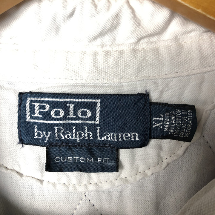 Ralph Lauren Custom Fit Striped Pattern Long Sleeve Rugby Shirt, Men's XL cotton navy blue type Vintage Second Hand