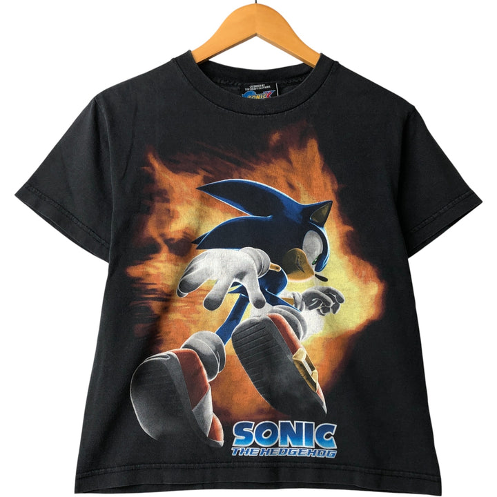 SONIC Sonic character print T-shirt, men's size S unclear Charcoal Vintage Second Hand