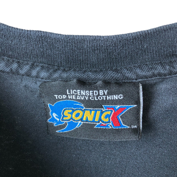 SONIC Sonic character print T-shirt, men's size S unclear Charcoal Vintage Second Hand