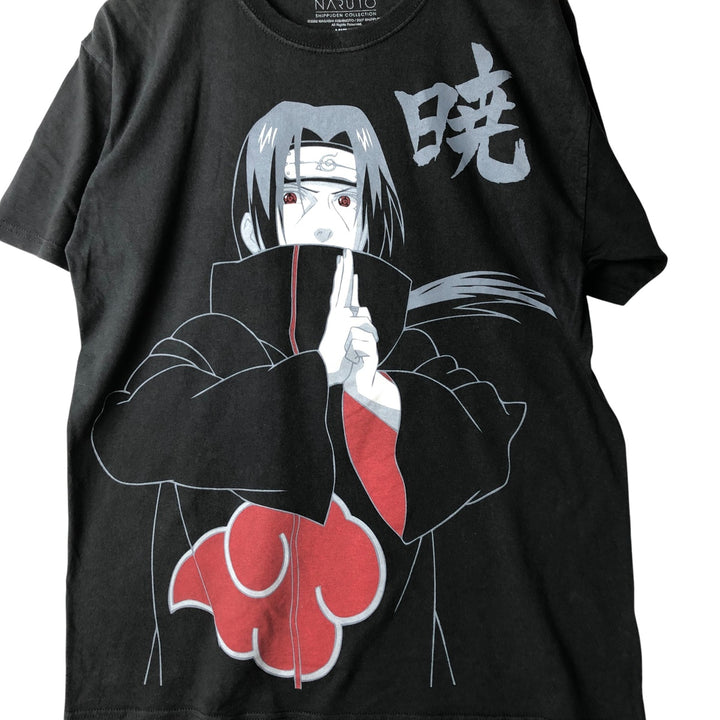 NARUTO SHIPPUDEN Naruto Shippuden Anime Character Print T-Shirt Men's L size cotton black type Vintage Second Hand