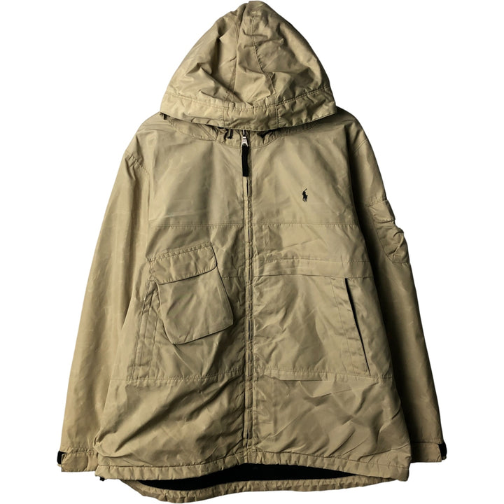 Ralph Lauren POLO by Ralph Lauren padded hoodie/puffer jacket, men's size XL Nylon Beige type Vintage Second Hand