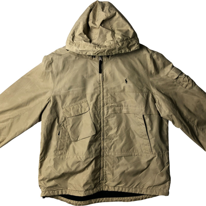 Ralph Lauren POLO by Ralph Lauren padded hoodie/puffer jacket, men's size XL Nylon Beige type Vintage Second Hand