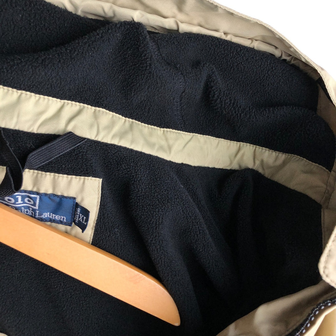 Ralph Lauren POLO by Ralph Lauren padded hoodie/puffer jacket, men's size XL Nylon Beige type Vintage Second Hand