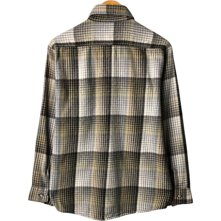 90'S Vintage Five Brother Light Flannel Check Shirt, Men's Size Medium, Long Sleeve unclear Beige type Vintage Second Hand