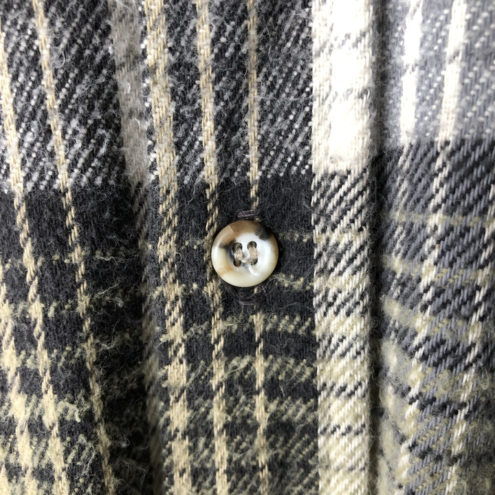 90'S Vintage Five Brother Light Flannel Check Shirt, Men's Size Medium, Long Sleeve unclear Beige type Vintage Second Hand