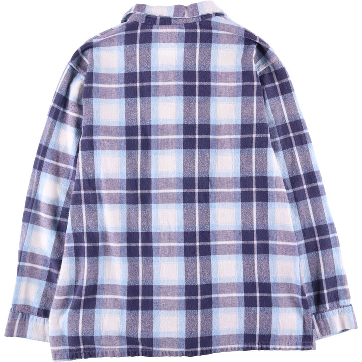 Vintage 1980'S LLBean Check Pattern Long Sleeve Pajama Shirt, Boxy Shirt, Men's Size Medium unclear white type Vintage Second Hand