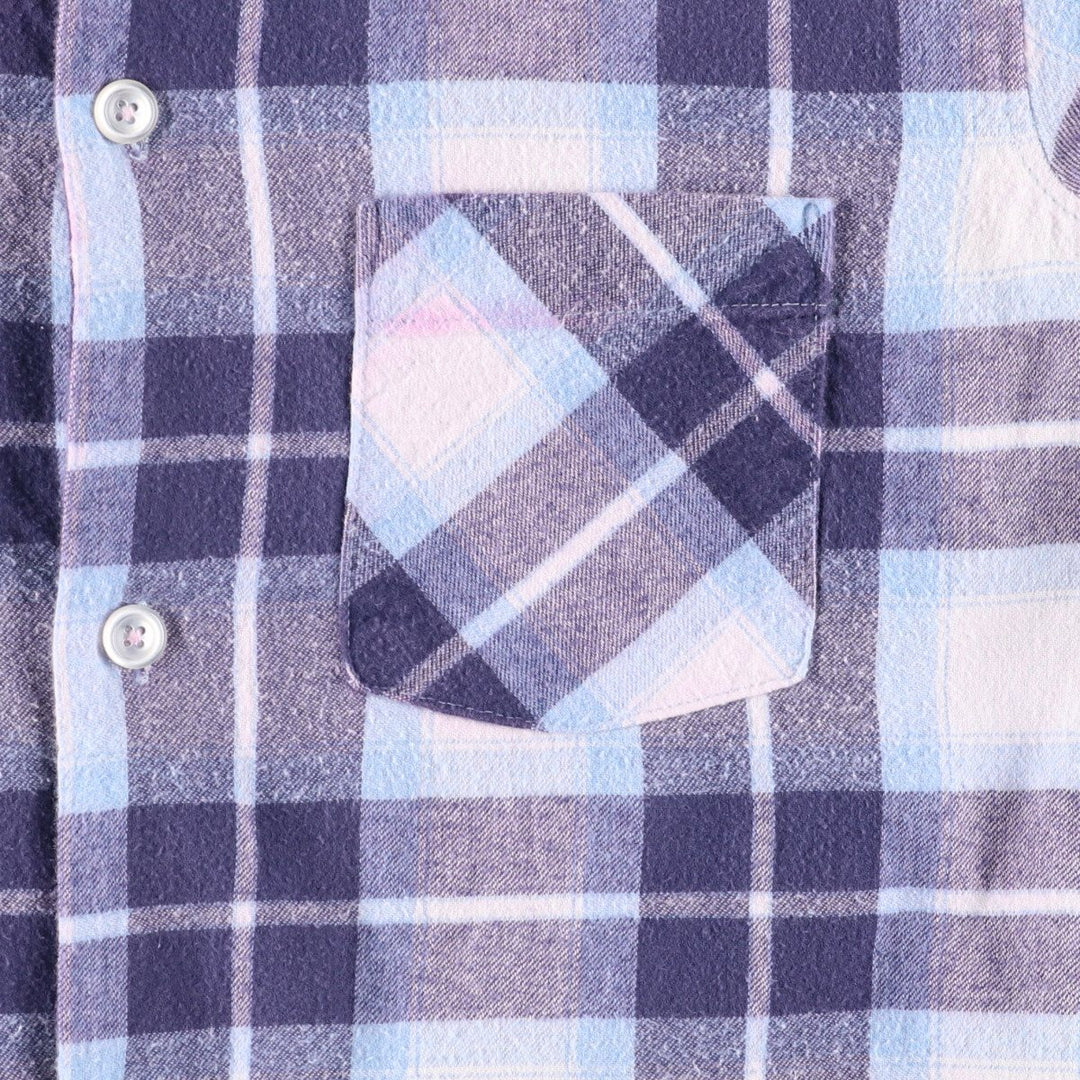 Vintage 1980'S LLBean Check Pattern Long Sleeve Pajama Shirt, Boxy Shirt, Men's Size Medium unclear white type Vintage Second Hand