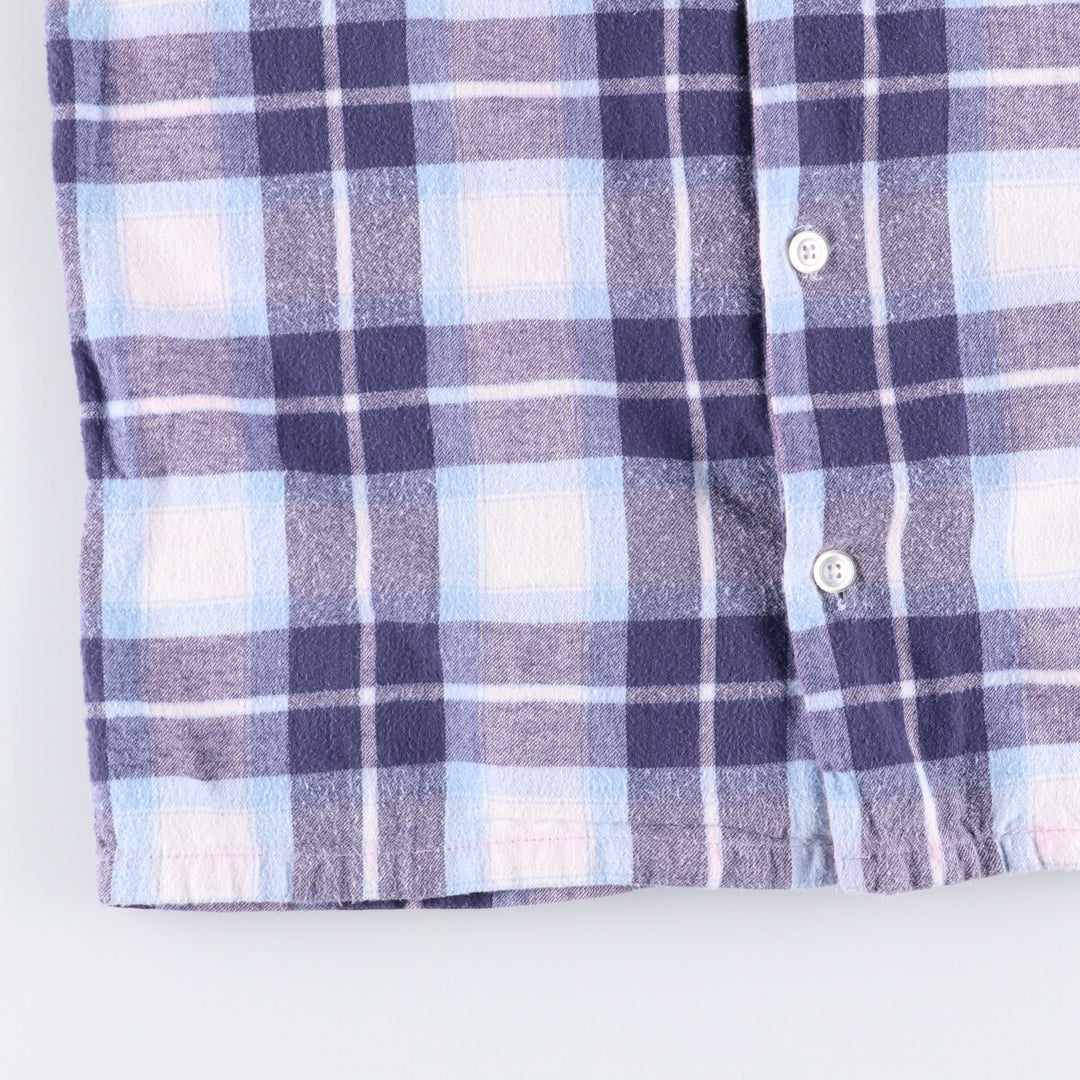 Vintage 1980'S LLBean Check Pattern Long Sleeve Pajama Shirt, Boxy Shirt, Men's Size Medium unclear white type Vintage Second Hand