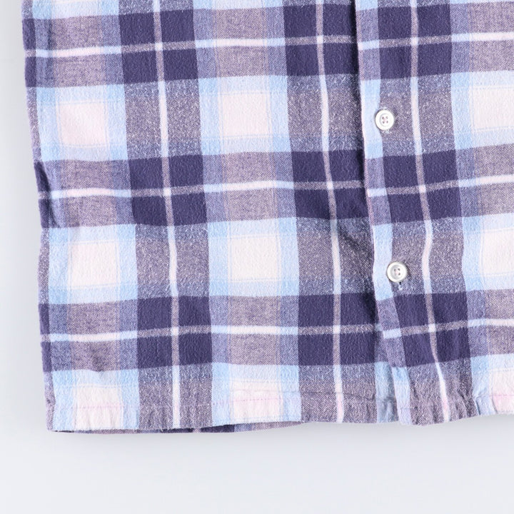 Vintage 1980'S LLBean Check Pattern Long Sleeve Pajama Shirt, Boxy Shirt, Men's Size Medium unclear white type Vintage Second Hand