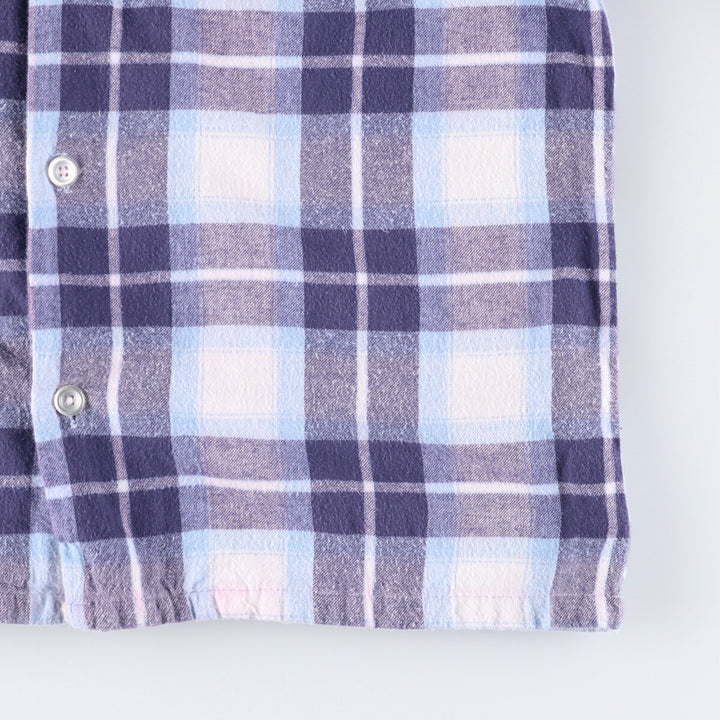 Vintage 1980'S LLBean Check Pattern Long Sleeve Pajama Shirt, Boxy Shirt, Men's Size Medium unclear white type Vintage Second Hand