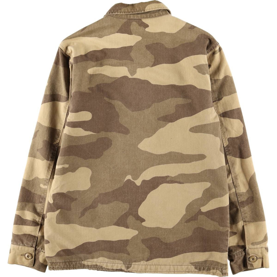 Stussy Camouflage Pattern Military HBT Jacket, Men's Size Medium cotton Khaki type brown Vintage Second Hand