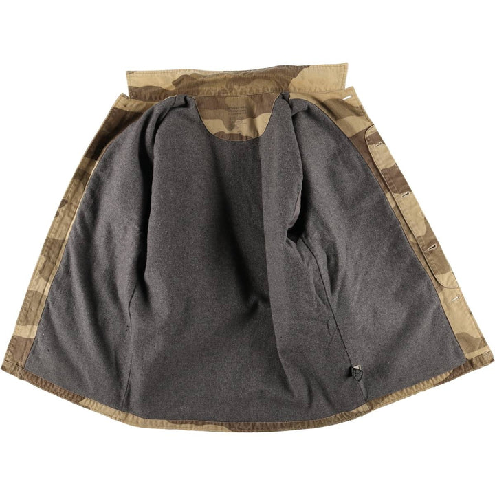 Stussy Camouflage Pattern Military HBT Jacket, Men's Size Medium cotton Khaki type brown Vintage Second Hand