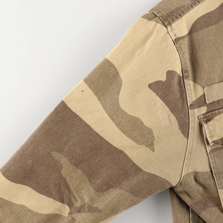 Stussy Camouflage Pattern Military HBT Jacket, Men's Size Medium cotton Khaki type brown Vintage Second Hand