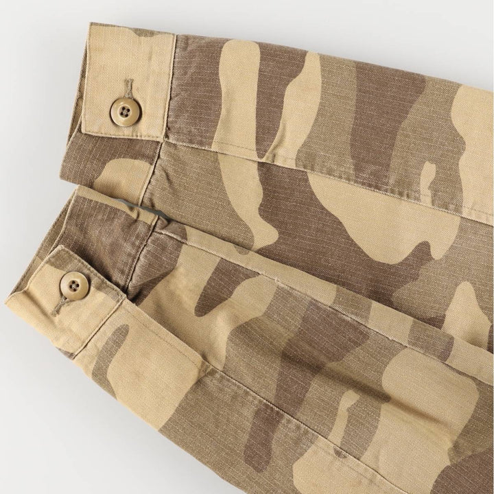 Stussy Camouflage Pattern Military HBT Jacket, Men's Size Medium cotton Khaki type brown Vintage Second Hand