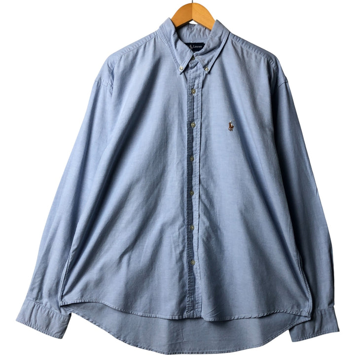 Ralph Lauren YARMOUTH long sleeve button down shirt, men's XXL size cotton Blue type light blue Vintage Second Hand