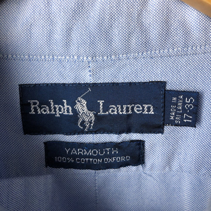 Ralph Lauren YARMOUTH long sleeve button down shirt, men's XXL size cotton Blue type light blue Vintage Second Hand