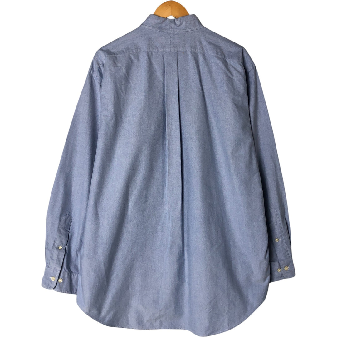 Ralph Lauren YARMOUTH long sleeve button down shirt, men's XL size cotton Blue type light blue Vintage Second Hand