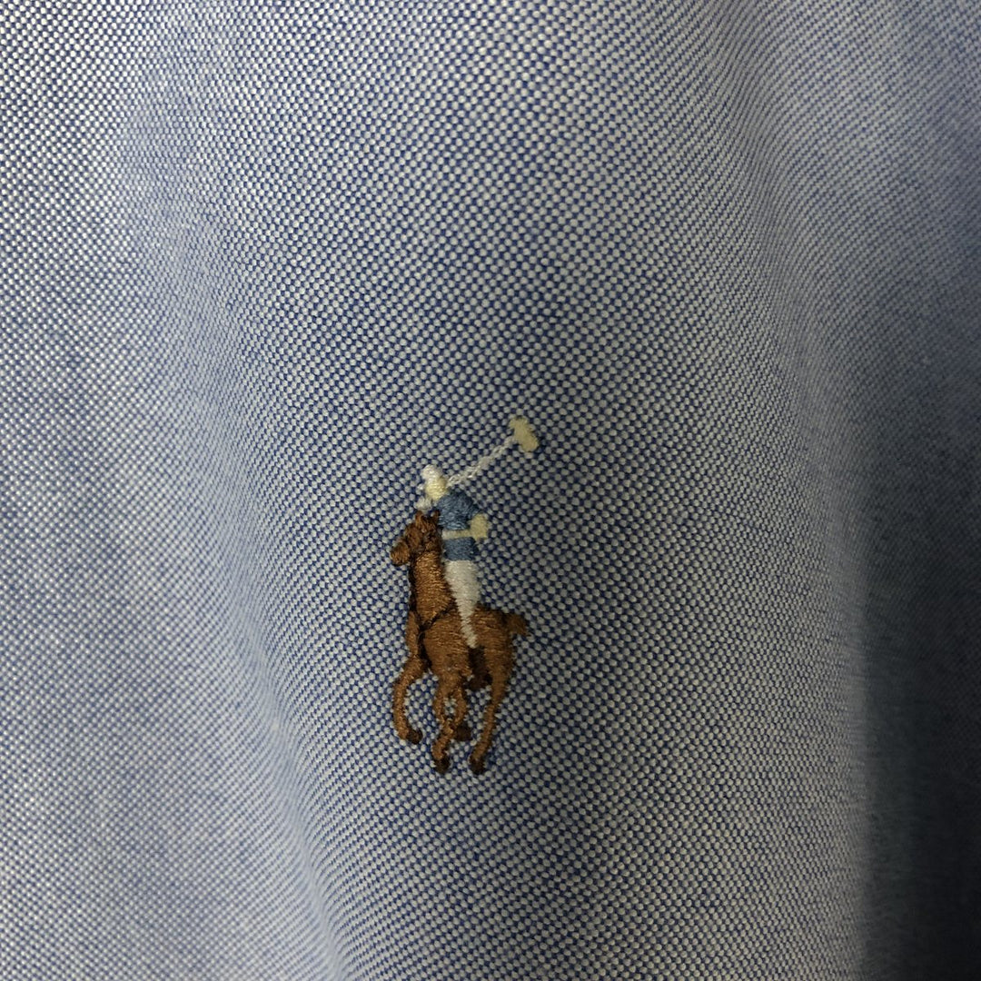 Ralph Lauren YARMOUTH long sleeve button down shirt, men's XL size cotton Blue type light blue Vintage Second Hand