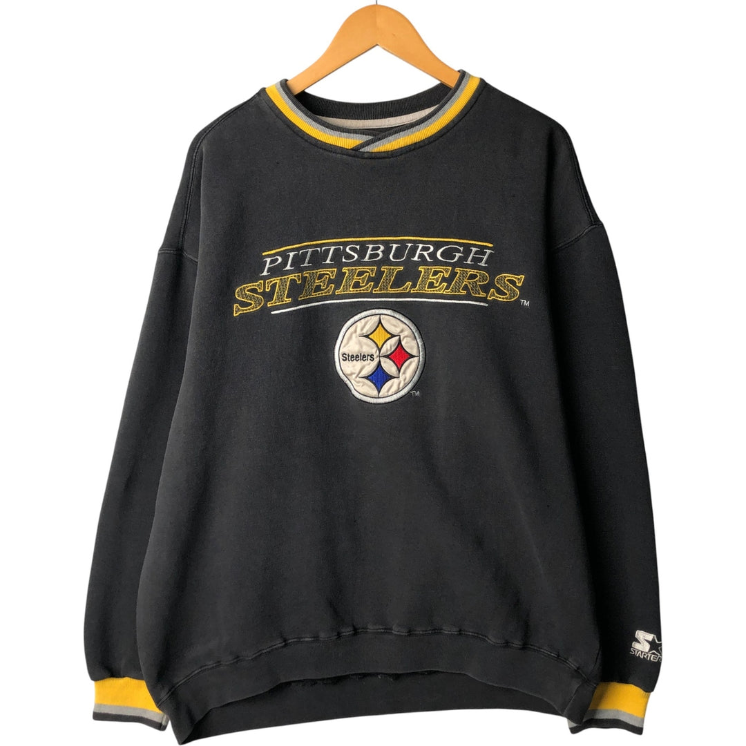 Vintage 90'S Starter NFL Pittsburgh Steelers sweatshirt, men's size XL cotton black type Vintage Second Hand