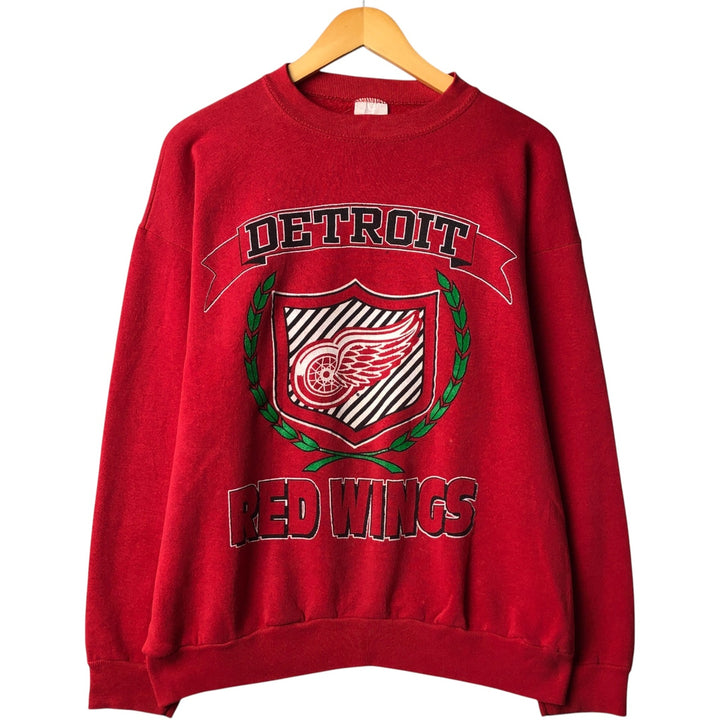 NHL DETROIT RED WINGS Men's Printed Sweatshirt, Size L unclear red type Vintage Second Hand