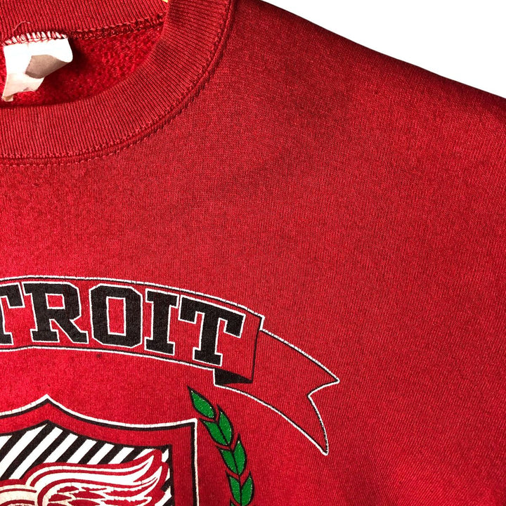 NHL DETROIT RED WINGS Men's Printed Sweatshirt, Size L unclear red type Vintage Second Hand
