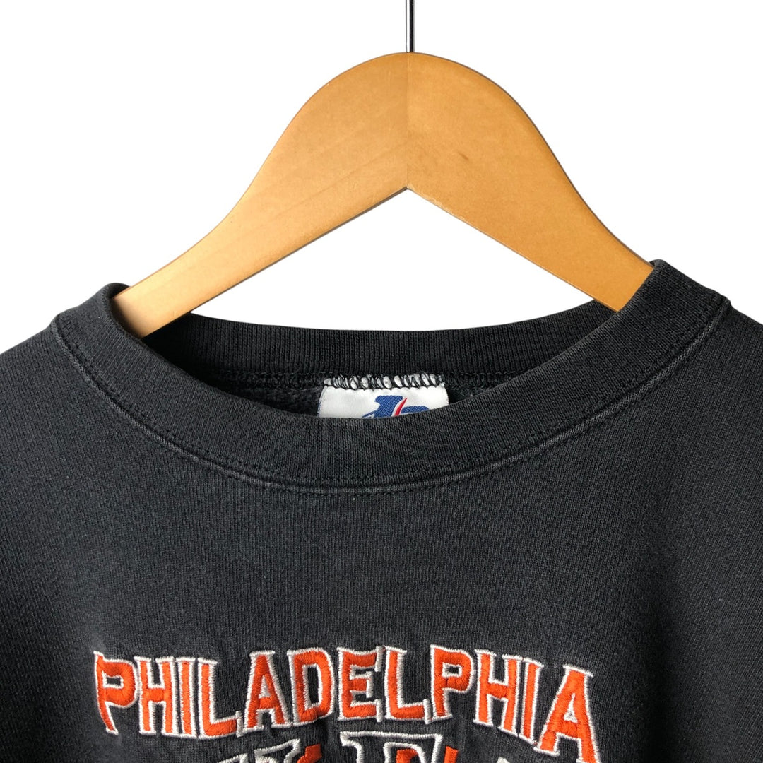Vintage 90'S Logo Athletic NHL Philadelphia Flyers Sweatshirt, Made in USA, Men's Size Medium cotton black type Vintage Second Hand