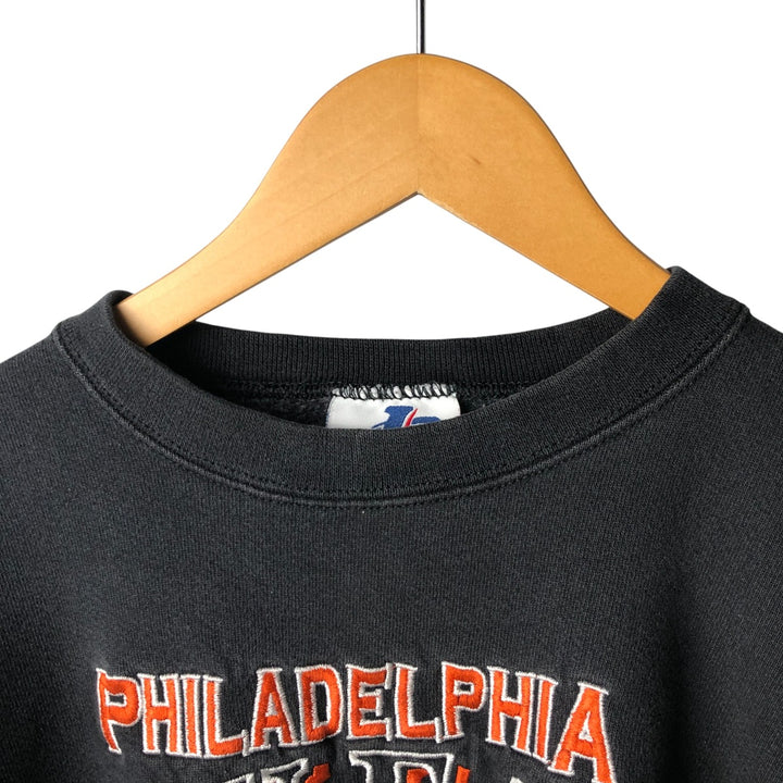 Vintage 90'S Logo Athletic NHL Philadelphia Flyers Sweatshirt, Made in USA, Men's Size Medium cotton black type Vintage Second Hand