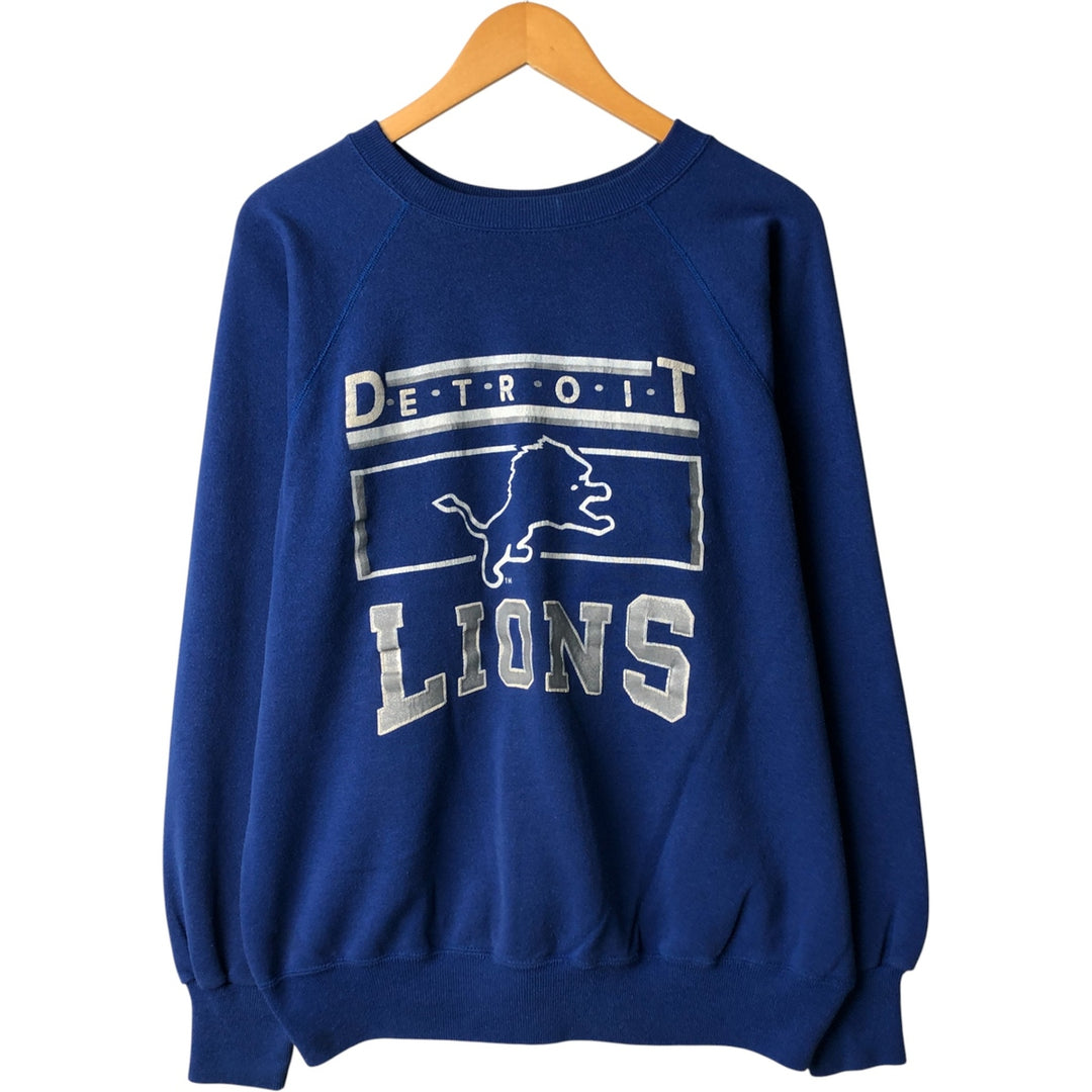Vintage 90'S ULTRA SWEATS NFL Detroit Lions Print Sweatshirt, Made in USA, Men's Size XL polyester blue type Vintage Second Hand