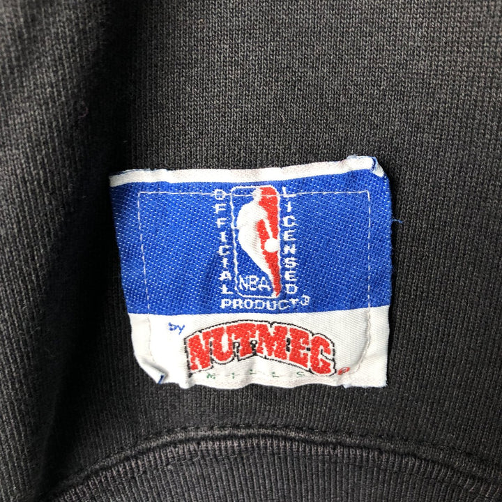 Vintage 90'S NUTMEG NBA Charlotte Hornets Print Sweatshirt, Made in USA, Men's Size Medium cotton black type Vintage Second Hand