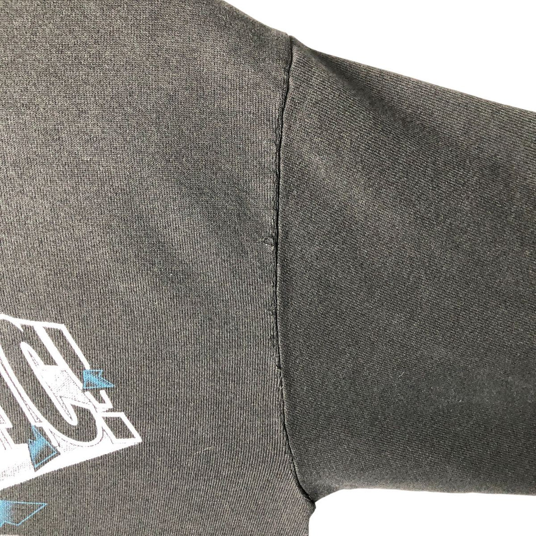 Vintage 90'S NUTMEG NBA Charlotte Hornets Print Sweatshirt, Made in USA, Men's Size Medium cotton black type Vintage Second Hand
