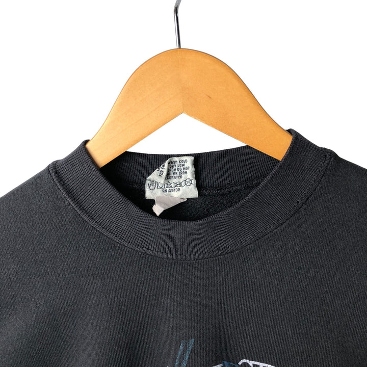 Vintage 90'S NUTMEG NBA Charlotte Hornets Print Sweatshirt, Made in USA, Men's Size Medium cotton black type Vintage Second Hand