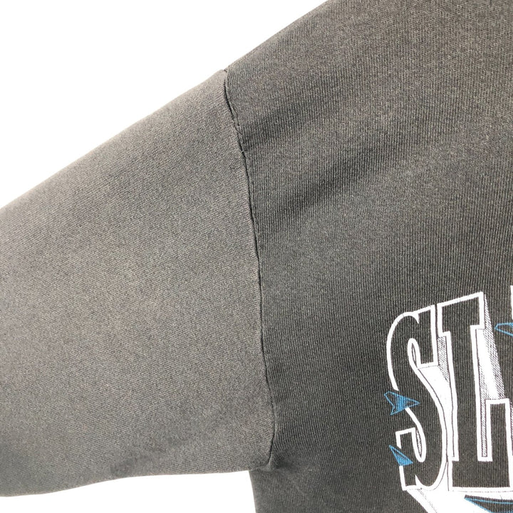 Vintage 90'S NUTMEG NBA Charlotte Hornets Print Sweatshirt, Made in USA, Men's Size Medium cotton black type Vintage Second Hand
