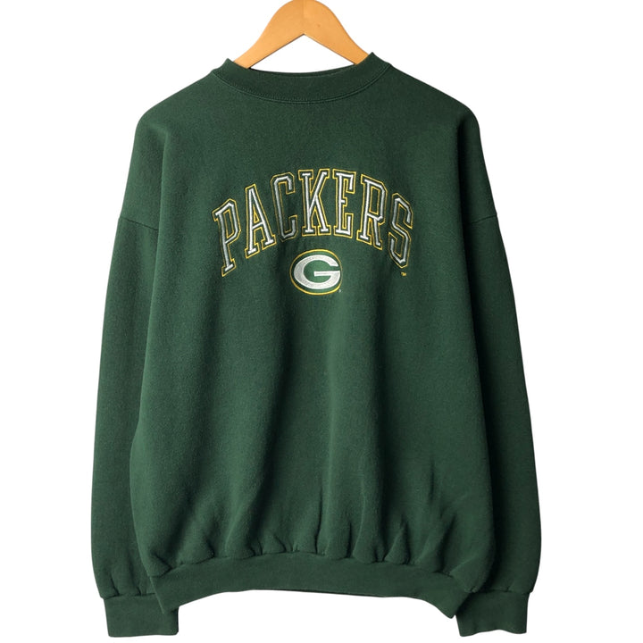 Vintage 90'S NFL Green Bay Packers Logo 7 Heavyweight Sweatshirt, Made in USA, Men's Size XL cotton Green type dark green Vintage Second Hand